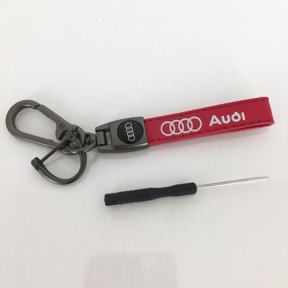 NEW Audi Keychain Red Key Fob NWT Auto Accessories Gift Unisex Car Keyring